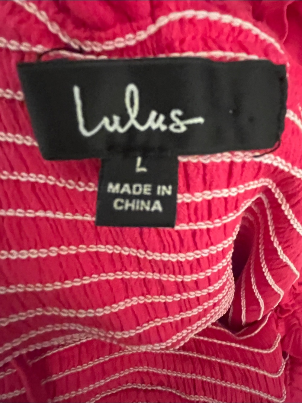Lulu's Hot Pink Striped Ruffle Dress - Picture 5 of 5